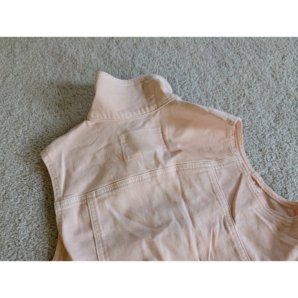 American Eagle Womens Small Denim Jacket Vest Full Zip NWT Biker Trucker Light - Picture 13 of 13